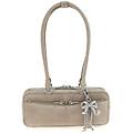 borsa a spalla 'tan suede baguette with charm'