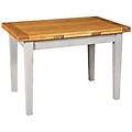 - tavolo country allungabile in legno massello di tiglio struttura grigio anticato piano naturale