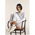 pantaloni sportivi con fascia in vita floreale bianco donna medium