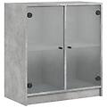 - mobile con ante in vetro grigio cemento 68x37x75 5 cm