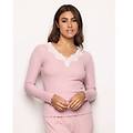 maglia manica lunga con ricami basic modal cotton rib / rosa argilla / xl rosa argilla