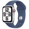 watch se gps + cellular 40mm cassa in alluminio color argento con denim sport band s/m