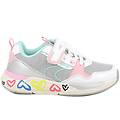 sneakers da bambina argento e bianco con strap taglia 34