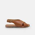 sandali in pelle da donna marrone