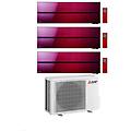 climatizzatore trial split kirigamine msz-ln rosso 12+12+12 con mxz-3f68vf3 inverter r-32 wi-fi