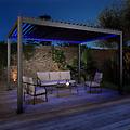 pergola 3x4m elettrica in alluminio con illuminazione a led. antracite