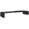 - mobile /rialzo porta tv in vetro nero 90x30x13 cm
