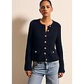 - giacca cardigan crochet con bottoni dorati donna blu navy taglia xl