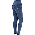 jeggings push up wr. up superskinny vita alta con bottoni light blue-seams on tone donna medium