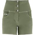 shorts push up wr. up in gabardine vita alta e taglio vivo oil green donna small