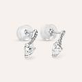 orecchini lobo claire oro bianco cubic zirconia collezione claire oro bianco