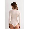 body a manica lunga in modal cashmere ultralight donna avorio taglia s