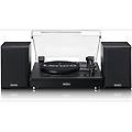 lenco ls-101bk piatto audio giradischi con trasmissione a cinghia con diffusori acustici separati