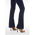 jeggings wr. up vita super alta flare con spacchi sul fondo denim indigo+tob. seams donna extra
