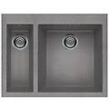 - lavello quadra 150 granitek 59x50 cm 2 vasche colore grigio cemento 48