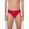 slip elasticizzato in cotone cuciture a contrasto con logo uomo rosso tama&ntilde;o l