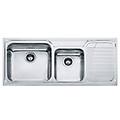 lavello 2 vasche (116x50cm) gax 621 galassia inox spazzolato 101 0017 506