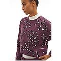 felpa corta comfort fit girocollo con fantasia maculata allover animalier black donna small