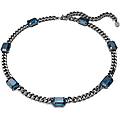 collana millenia taglio ottagonale blu placcato rutenio os