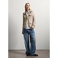 - cardigan beige in misto lana fitted donna naturale taglia xs