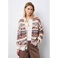 - cardigan in misto cotone multicolor oversize fit con ricami donna bianco/marrone taglia xs