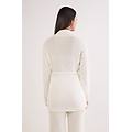 cardigan con cintura 100% cashmere donna avorio taglia m/l