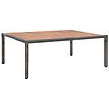 - tavolo da giardino grigio 200x150x74cm polyrattan legno acacia