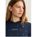 felpa con cappuccio decorata da strass dark sapphire donna large