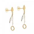 orecchini lunghi donna in oro bianco e giallo 803321724321