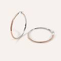 orecchini a cerchio sunrise acciaio bicolore bianco / rosa collezione sunrise bicolore bianco /