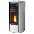 stufa a pellet club air 10 kw bianca in acciaio e ceramica