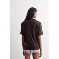 maglia manica corta in elevated cotton donna marrone taglia m