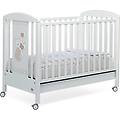 58561 lettino culla neonato in legno con ruote e cassettone colore bianco dolcecuore 500