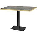 tavolo milan con bordi color ottone 120x70x75 cm (lxlxh) piano tavolo grigio pietra struttura nero