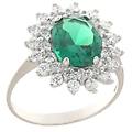 anello donna oro bianco pietra verde 803321732005