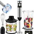 huntertall frullatore a immersione 4 in 1 (tritatutto bicchiere mixer e frusta) accessori senza bpa