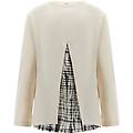 felpa leggera con apertura posteriore e inserto stampato white-tie dye black donna large