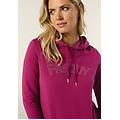 felpa donna con cappuccio stampa paislely e logo con borchie boysenberry donna large