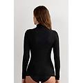 maglia collo alto in modal light con cashmere lam&egrave; donna nero taglia m
