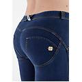 pantaloni push up wr. up superskinny in jersey-denim ecologico dark jeans-yellow seam donna extra