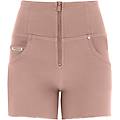shorts push up wr. up vita alta sfrangiati in denim navetta tinto in capo raw umber donna medium