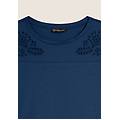 t-shirt in jersey con ricami floreali dark denim donna extra small