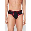 slip in cotone organico con bordi a contrasto e logo uomo nero tama&ntilde;o s