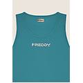 canotta regular in tessuto quick dry con retro vogatore teal blue donna medium
