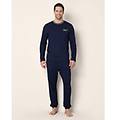 pigiama lungo uomo in jersey di cotone daily pajamas / blu notte / s blu notte