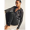 felpa cropped con zip e cappuccio animalier leopard animalier on black donna xxs