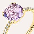 anello solitario amélie oro giallo ametista cubic zirconia collezione amélie misura 54