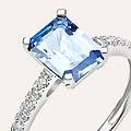 anello solitario jasmine oro bianco tanzanite diamante collezione jasmine misura 50 oro bianco