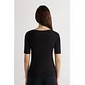 maglia scollo barchetta in fresh bamboo donna nero taglia m