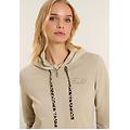 felpa in jersey con zip e cappuccio crinkle abbey stone donna medium